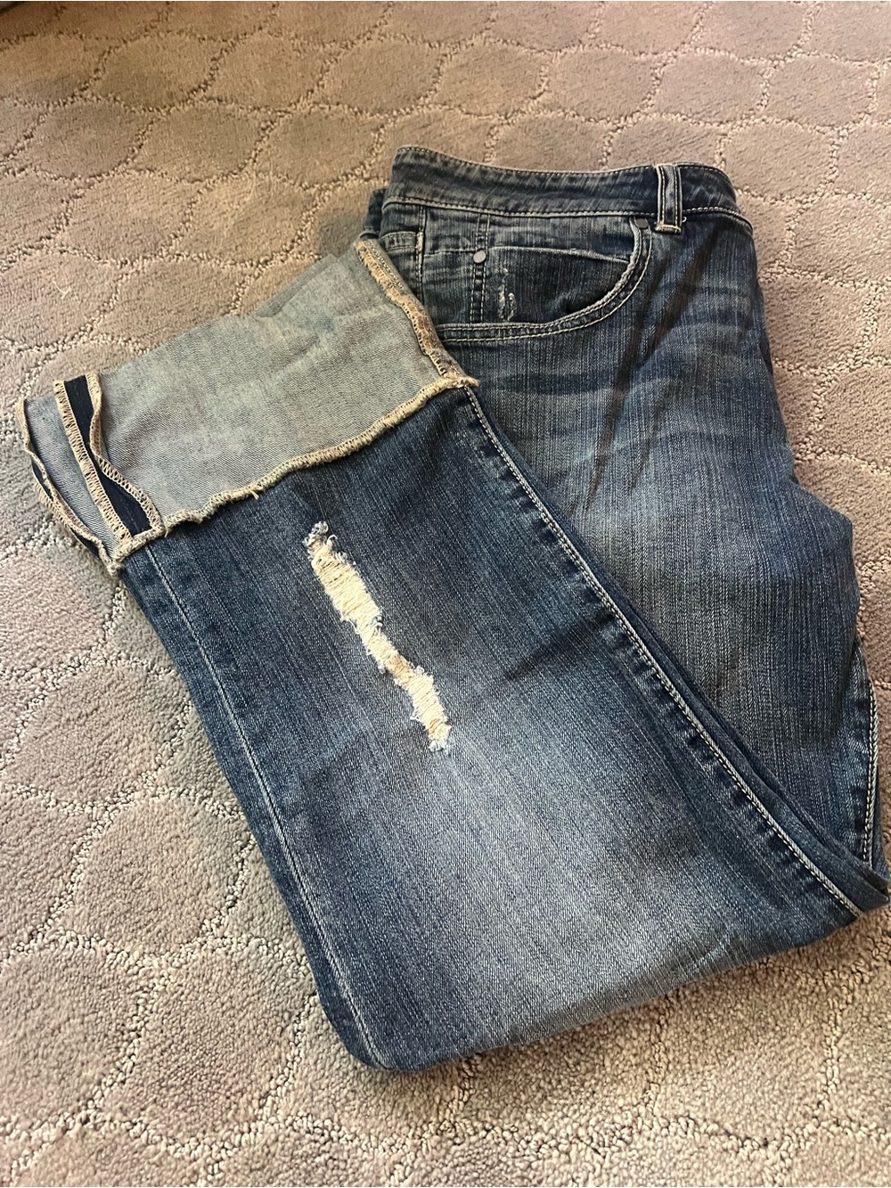 Caslon Blue Straight Jeans with Back Pocket Detail
